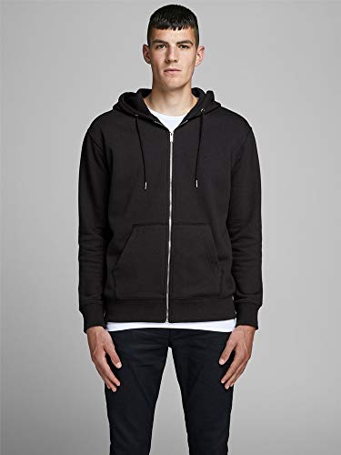 JACK & JONES Herren Jjesoft Sweat Zip Hood Noos Sweatjacke, Black, L von JACK & JONES