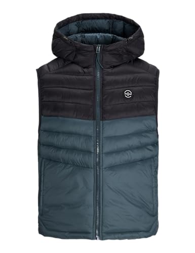 JACK & JONES Herren Jjesprint Bodywarmer Hood Weste, Magical Forest/Detail:Black Blocking, S von JACK & JONES