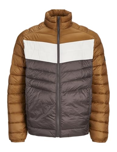JACK & JONES Herren Jjesprint Puffer Collar Pufferjacke, Mulch/Detail:Monks Robe/Moonbeam Blocking, S von JACK & JONES