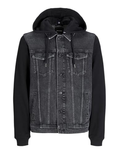 JACK & JONES Herren Jjijean Jjjacket W Sweat Wi 204 Jeansjacke, Black Denim, M von JACK & JONES
