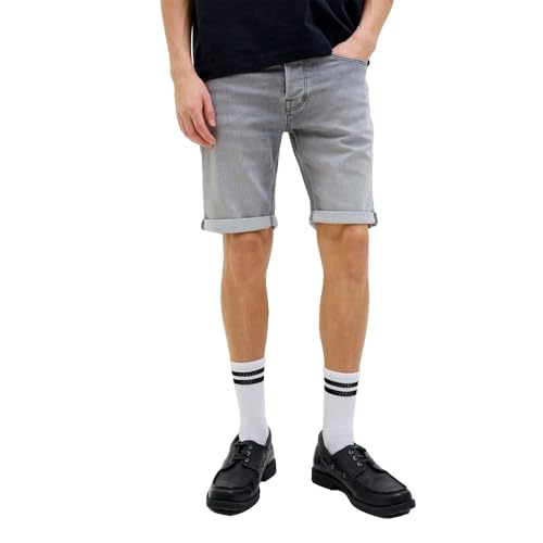 JACK&JONES Herren Jjirick Jjicon I.k Sq 063 Sn Shorts, Grey Denim, XS von JACK & JONES