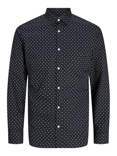 JACK & JONES Herren Jjjoe Print Shirt Ls Aw24 Freizeithemd, Schwarz, M von JACK & JONES