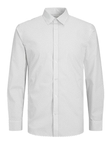 JACK & JONES Herren Jjjoe Print Shirt Ls Ss24 Hemd, White/AOP:Ditsy AOP S24, M von JACK & JONES