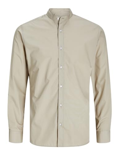 JACK & JONES Herren Jjjoe Shirt Ls Plain Mao Freizeithemd, Pure Cashmere, M von JACK & JONES