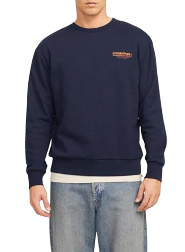 JACK & JONES Herren Jjolive Sweat Crew Neck Sweatshirt, Navy Blazer/Print:jack&jones, XS JACK & JONES Herren Jjolive Sweat Crew Neck Sweatshirt, Navy Blazer/Print:jack&jones, XS von JACK & JONES