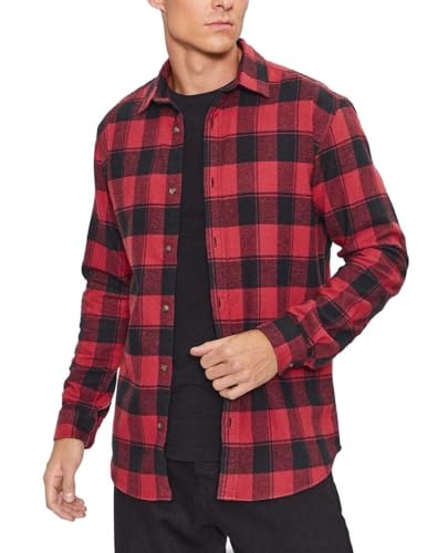 JACK & JONES Herren Jjplain Fall Buffalo Shirt Ls Hemd, Brick Red, S EU von JACK & JONES