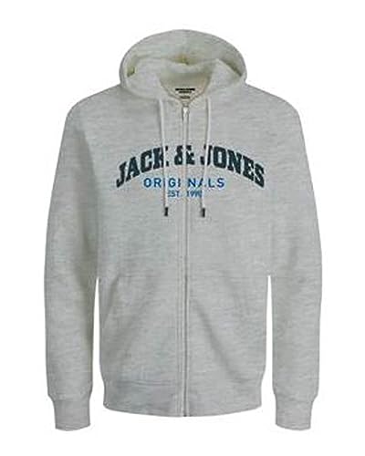 JACK & JONES Herren Jorbrad Zip Hood Bmu23 Sweatjacke, Light Grey Melange, M EU von JACK & JONES