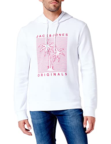 JACK & JONES Herren Jorchance Sweat Hood FST Kapuzenpullover, Bright White, M von JACK & JONES