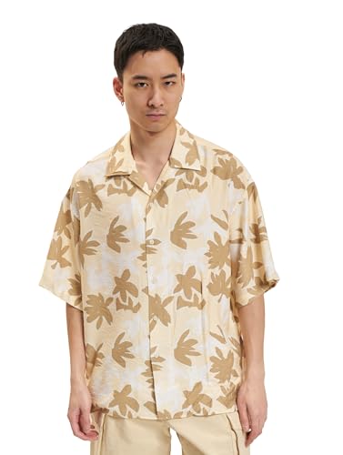 JACK & JONES Herren Joreaster Marshall AOP Shirt Ss Kurzarmhemd, Buttercream, M von JACK & JONES