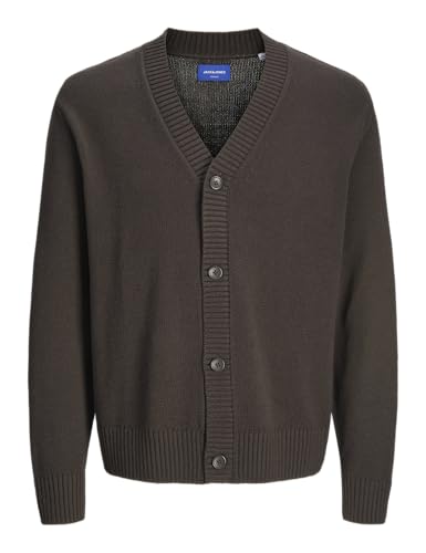 JACK&JONES Herren Jorfrederiksberg Knit Cardigan Sn Strickjacke, Chocolate Torte, Small von JACK & JONES