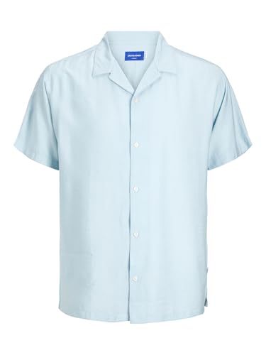 JACK & JONES Herren Jorjeff Marbella Resort Shirt Kurzarmhemd 12256322,Crystal Blue,XS von JACK & JONES
