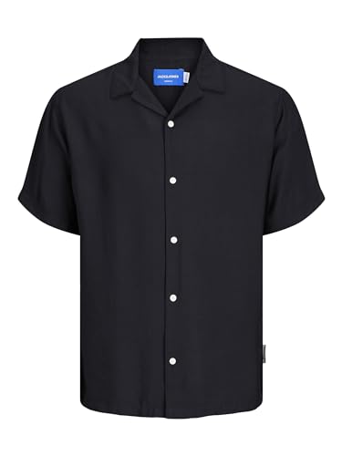 JACK & JONES Herren Jorjeff Marbella Resort Shirt Kurzarmhemd 12256322,Schwarz,S von JACK & JONES