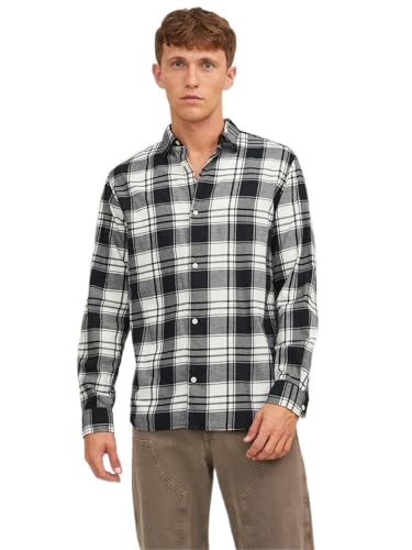 JACK & JONES Herren Jorjoshua Check Shirt Ls Freizeithemd, Cloud Dancer, M EU von JACK & JONES