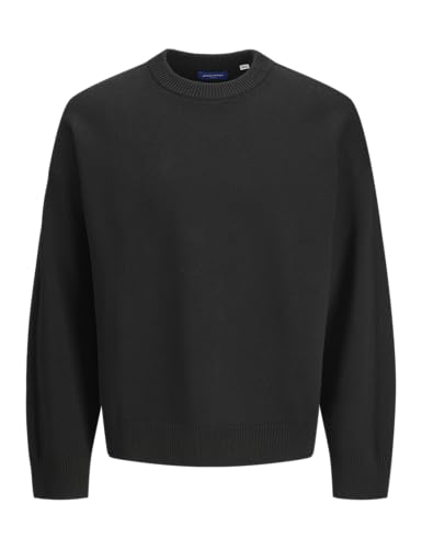 JACK&JONES Herren Jorkobe Knit Crew Neck Strickpullover, Black, Small von JACK & JONES