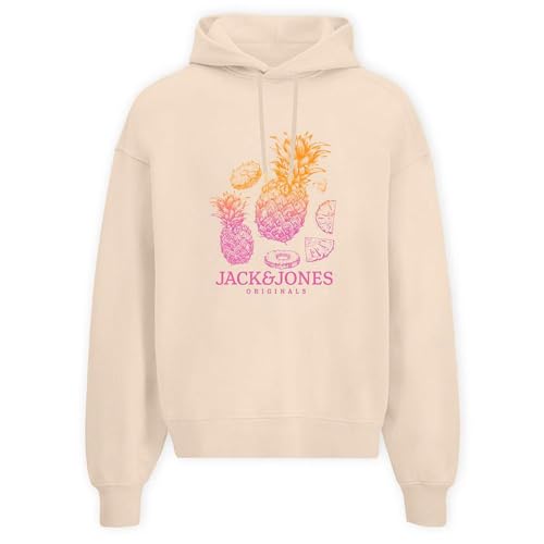 JACK & JONES Herren JORLAFAYETTE Sweat Hood FST Sweatshirt, Buttercream,M von JACK & JONES