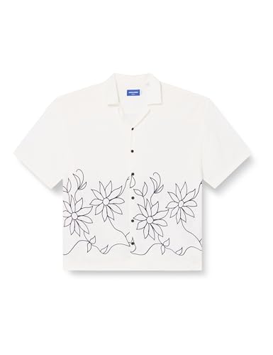 JACK & JONES Herren Jorluke Brook Resort Shirt Ss SMU Styd24 Freizeithemd, Cloud Dancer, L von JACK & JONES