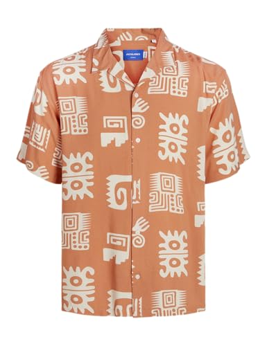 JACK & JONES Herren Jorluke Ocean Resort Shirt Ss Kurzarmhemd, Carnelian, S von JACK & JONES