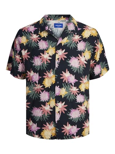JACK & JONES Herren Jorluke Tampa AOP Shirt Ss Sn Hemd-Shirt, Dark Navy, XS von JACK & JONES