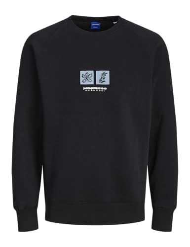 JACK&JONES Herren Jorportland Box Sweat Crew Neck Sweatshirt, Black, M von JACK & JONES