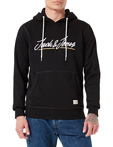 JACK & JONES Herren Jortons Upscale Sweat Hood Sn Kapuzenpullover, Schwarz, XL EU von JACK & JONES