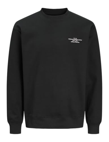 JACK&JONES Herren Jprblachad Branding Sweat Crew Neck Sn Sweatshirt, Black, S von JACK & JONES