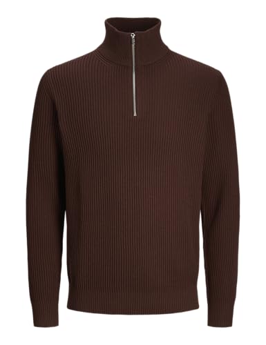 JACK&JONES Herren JPRBLALIAM Knit Half Zip BF Strickpullover, Bitter Chocolate, Large von JACK & JONES