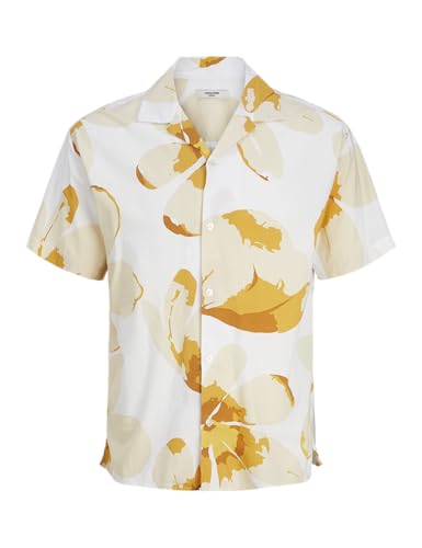 JACK & JONES Herren Jprblapalma Resort Shirt S/S Sn Freizeithemd 12252948 ,Mineral Yellow/Fit:relaxed Fit ,S von JACK & JONES