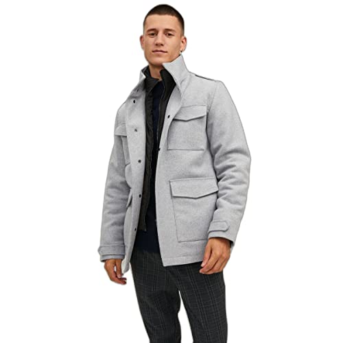 JACK & JONES Herren Jprblaparker Wool Field Jkt Sn Jacke, Light Grey Melange, XL EU von JACK & JONES