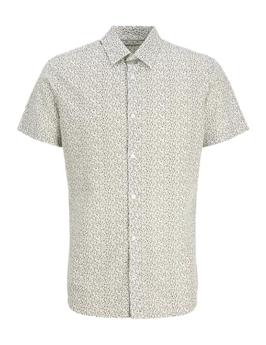 JACK&JONES Herren Jprblasummer Print Shirt S/S Aw24 Freizeithemd, Cloud Dancer/Fit:Slim FIT, S von JACK & JONES