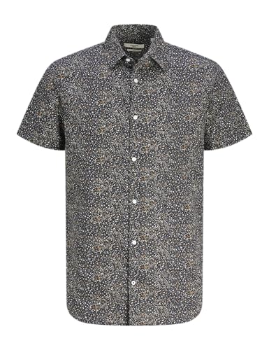 JACK&JONES Herren Jprblasummer Print Shirt S/S Aw24 Freizeithemd, Greige/Fit:Slim FIT, S von JACK & JONES