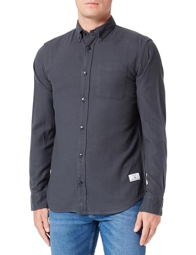 JACK & JONES Herren Jprblubrook Solid Twill Shirt L/S Freizeithemd 12238033 ,Black Sand/Fit:comfort Fit ,L von JACK & JONES