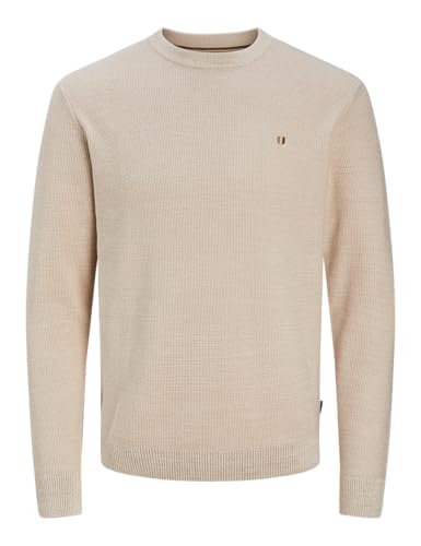 JACK&JONES Herren Jprblurony Knit Crew Neck Strickpullover, Pure Cashmere/Detail:Melange, Small von JACK & JONES