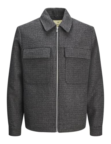JACK&JONES Herren Jprblurussel Wool Blend Jacket Sn Jacke, Black/Detail:Houndstooth, L von JACK & JONES