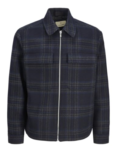 JACK&JONES Herren JPRBLURUSSEL Wool Blend Jacket SN Jacke, Dark Navy/Detail:Check, XS von JACK & JONES