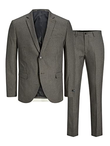 JACK & JONES Herren Jprfranco Check Suit Anzug, Foundue Fudge, 48 EU von JACK & JONES