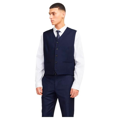 JACK & JONES Herren Jprtheo Waistcoat Noos, Medieval Blue, 48 von JACK & JONES