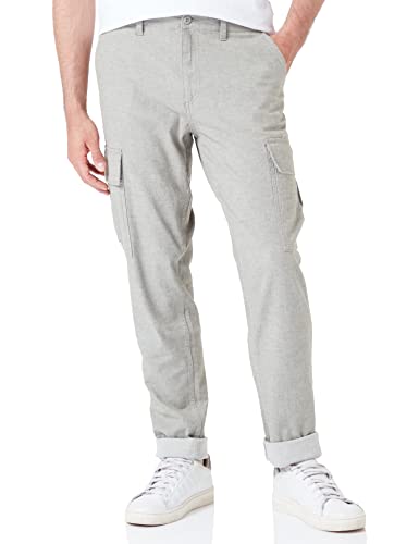 JACK & JONES Herren Jpstace Jjayden Linen Cargo Bex Cargohose, Deep Lichen Green, 27W/32L von JACK & JONES