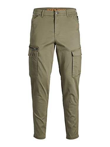 JACK & JONES Herren Jpstace Jjdex Tapered Akm Pls Cargohose, Dusty Olive, 42W / 34L EU von JACK & JONES