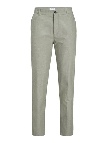 JACK & JONES Herren Jpstace Jjsummer Linen Blend Pant Sn Strickpullover, Deep Lichen Green/Detail:Melange,33W / 36L von JACK & JONES