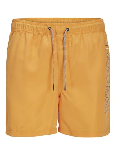 JACK & JONES Herren Jpstfiji Jjswim Double Logo Sn Ly Shorts, Orange, S von JACK & JONES