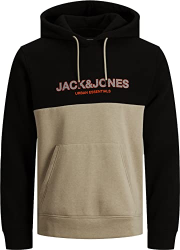 JACK & JONES Herren Kapuzenpullover Hoodie Sweat Tolk44 (5XL, 79 Crockery) von JACK & JONES