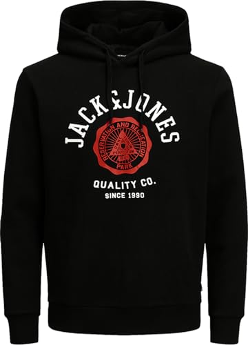 JACK & JONES Herren Kapuzenpullover Hoodie Sweat TXm-b2 (L, 80 Schwarz) von JACK & JONES