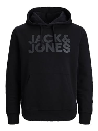 JACK & JONES Herren Kapuzenpullover Hoodie Sweat Tolk44 (M, 96 Black) von JACK & JONES