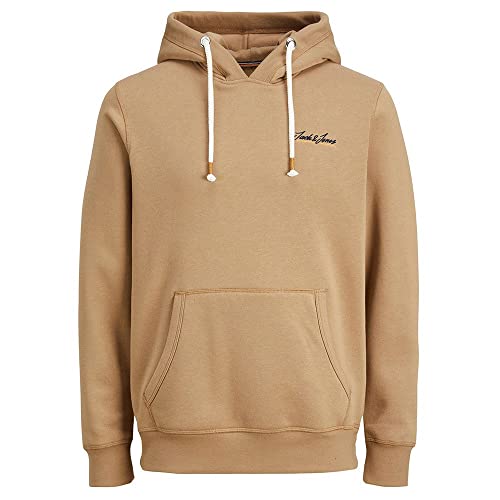 JACK & JONES Herren Kapuzenpullover Jortons Sweat Hoody Kängurutasche Streetwear (as3, Alpha, x_s, Regular, Regular, Tigers Eye/Detail:emb) von JACK & JONES