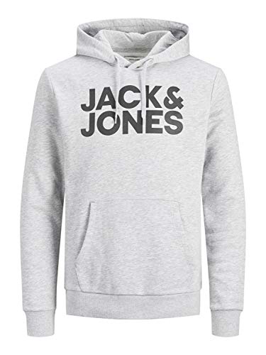 Jack & Jones Jjecorp Noos Logo-Kapuzenpullover für Herren, Grau (Light Grey Melange Detail: Reg Fit 19 Melange), XXL von JACK & JONES