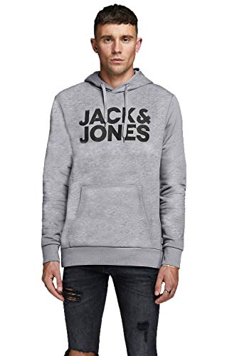 Jack & Jones Jjecorp Noos Logo-Kapuzenpullover für Herren, Grau (Light Grey Melange Detail: Reg Fit 19 Melange), XXL von JACK & JONES