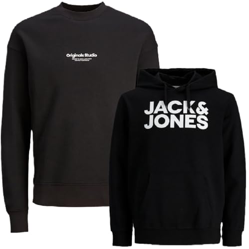 JACK & JONES Herren Kapuzenpullover Übergröße Big Plus Size 2er Pack Hoodie Sweatshirt Sweat 3XL 4XL 5XL 6XL 7XL 8XL siP91 (6XL, 2er Mix @55) von JACK & JONES