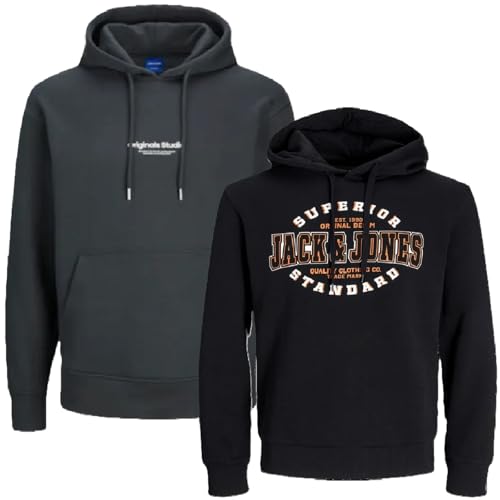 JACK & JONES Herren Kapuzenpullover Übergröße Big Plus Size Hoodie Sweatshirt Sweat 3XL 4XL 5XL 6XL 7XL 8XL At4io (6XL, 2er Mix @50) von JACK & JONES
