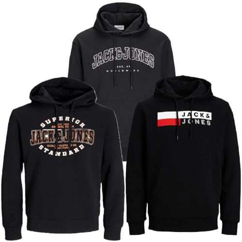 JACK & JONES Herren Kapuzenpullover Übergröße Big Plus Size Hoodie Sweatshirt Sweat 3XL 4XL 5XL 6XL 7XL 8XL At4io (8XL, 3er Mix #61) von JACK & JONES