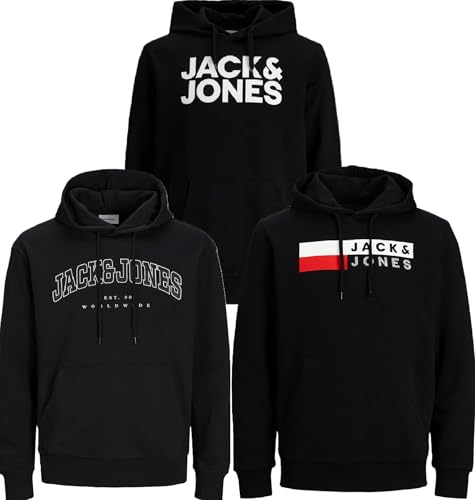 JACK & JONES Herren Kapuzenpullover Übergröße Big Plus Size Hoodie Sweatshirt Sweat 3XL 4XL 5XL 6XL 7XL 8XL TE8b4 (4XL, 3er Mix #56) von JACK & JONES